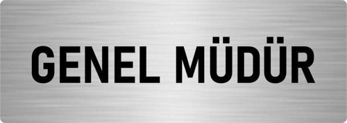 Metal Yönlendirme Levhası, Departman Kapı Isimliği Genel Müdür 10X20 Cm Gümüş Renk