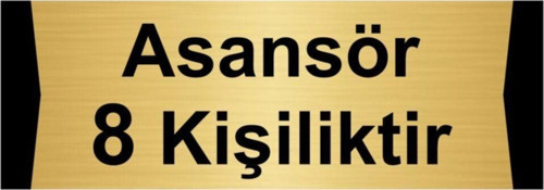 Asansör 8 Kişiliktir 7X20Cm Altın Renk Metal Yönlendirme Levhası