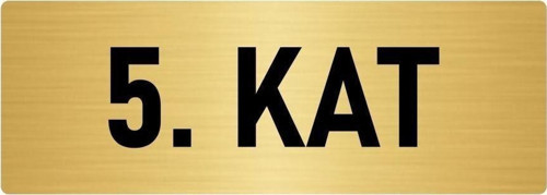 Metal Yönlendirme Levhası, Departman Kapı Isimliği 5. Kat 7X20 Cm Altın Renk