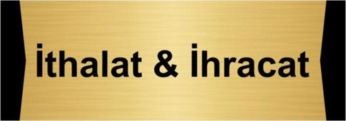 Ithalat & Ihracat 7X20Cm Altın Renk Metal Yönlendirme Levhası
