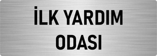 Metal Yönlendirme Levhası, Departman Kapı Isimliği Ilk Yardım Odası 10X20 Cm Gümüş Renk