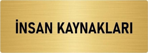 Metal Yönlendirme Levhası, Departman Kapı Isimliği Insan Kaynakları 5X20 Cm Altın Renk