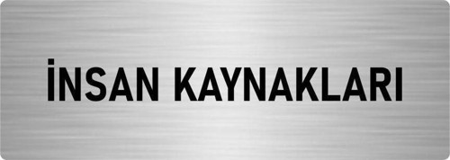 Metal Yönlendirme Levhası, Departman Kapı Isimliği Insan Kaynakları 5X20 Cm Gümüş Renk