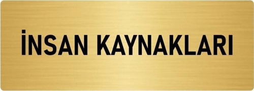 Metal Yönlendirme Levhası, Departman Kapı Isimliği Insan Kaynakalrı 10X20 Cm Altın Renk