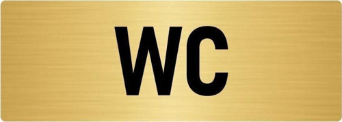 Metal Yönlendirme Levhası, Departman Kapı Isimliği Wc 5X20 Cm Altın Renk