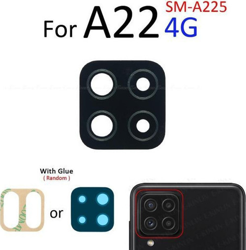 Samsung Galaxy A22 4G Arka Kamera Camı Lens Yapışkanlı