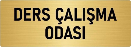Metal Yönlendirme Levhası, Departman Kapı Isimliği Ders Çalışma O 10X20 Cm Altın Renk