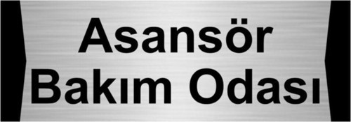 Asansör Bakım Odası 7X20Cm Gümüş Renk Metal Yönlendirme Levhası