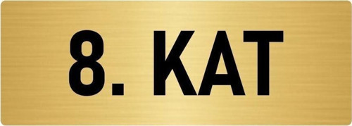 Metal Yönlendirme Levhası, Departman Kapı Isimliği 8. Kat 10X20 Cm Altın Renk