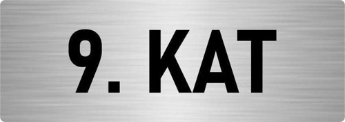 Metal Yönlendirme Levhası, Departman Kapı Isimliği 9. Kat 10X20 Cm Gümüş Renk