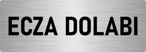 Metal Yönlendirme Levhası, Departman Kapı Isimliği Ecza Dolabı 10X20 Cm Gümüş Renk