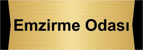 Emzirme Odası 7X20Cm Altın Renk Metal Yönlendirme Levhası