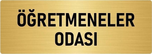 Metal Yönlendirme Levhası, Departman Kapı Isimliği Öğretmenler Odası 5X20 Cm Altın Renk