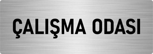 Metal Yönlendirme Levhası, Departman Kapı Isimliği Çalışma Odası 10X20 Cm Gümüş Renk