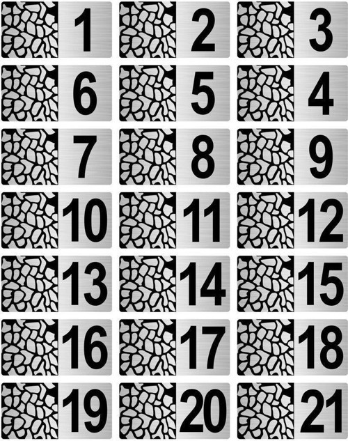 Metal Kapı Masa Dolap Posta Kutusu Numarası 7X14 Cm Gümüş Renk (1…21)