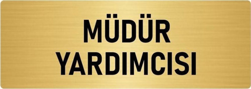 Metal Yönlendirme Levhası, Departman Kapı Isimliği Müdür Yardımcısı 7X20 Cm Altın Renk