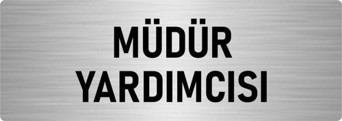Metal Yönlendirme Levhası, Departman Kapı Isimliği Müdür Yardımcısı 7X20 Cm Gümüş Renk