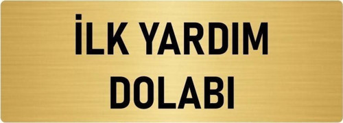 Metal Yönlendirme Levhası, Departman Kapı Isimliği Ilk Yardım Dolabı 5X20 Cm Altın Renk