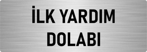 Metal Yönlendirme Levhası, Departman Kapı Isimliği Ilk Yardım Dolabı 5X20 Cm Gümüş Renk