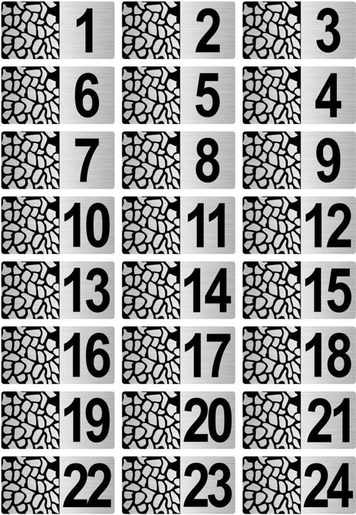 Metal Kapı Masa Dolap Posta Kutusu Numarası 5X10 Cm Gümüş Renk (1…24)