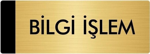 Metal Yönlendirme Levhası, Departman Kapı Isimliği Bilgi İşlem 5X20 Cm Altın Renk
