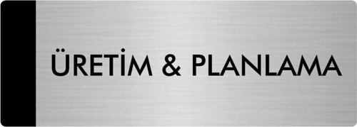 Metal Yönlendirme Levhası, Departman Kapı Isimliği Üretim & Planlama 5X20 Cm Gümüş Renk