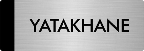 Metal Yönlendirme Levhası, Departman Kapı Isimliği Yatakhane 5X20 Cm Gümüş Renk