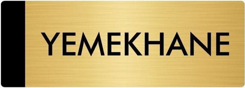 Metal Yönlendirme Levhası, Departman Kapı Isimliği Yemekhane 5X20 Cm Altın Renk