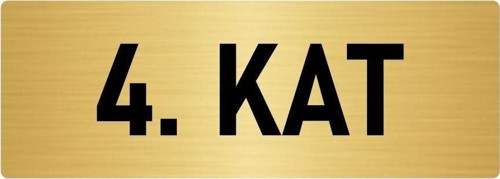 Metal Yönlendirme Levhası, Departman Kapı Isimliği 4. Kat 5X20 Cm Altın Renk