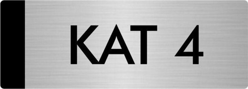 Metal Yönlendirme Levhası, Departman Kapı Isimliği Kat 4 10X20 Cm Gümüş Renk