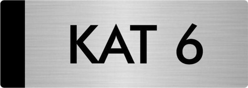 Metal Yönlendirme Levhası, Departman Kapı Isimliği Kat 6 10X20 Cm Gümüş Renk