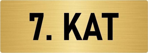 Metal Yönlendirme Levhası, Departman Kapı Isimliği 7. Kat 5X20 Cm Altın Renk