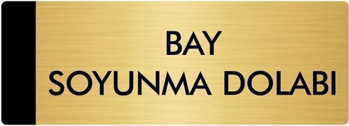 Metal Yönlendirme Levhası, Departman Kapı Isimliği Bay Soyunma Dolabı 5X20 Cm Altın Renk