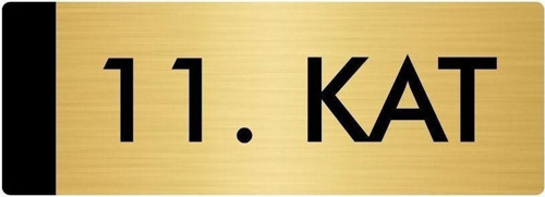 Metal Yönlendirme Levhası, Departman Kapı Isimliği 11. Kat 5X20 Cm Altın Renk