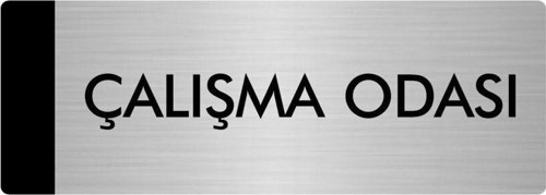 Metal Yönlendirme Levhası, Departman Kapı Isimliği Çalışma Odası 10X20 Cm Gümüş Renk