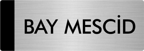 Metal Yönlendirme Levhası, Departman Kapı Isimliği Bay Mescid 5X20 Cm Gümüş Renk