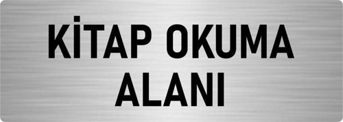 Metal Yönlendirme Levhası, Departman Kapı Isimliği Kitap Okuma Alanı 5X20 Cm Gümüş Renk
