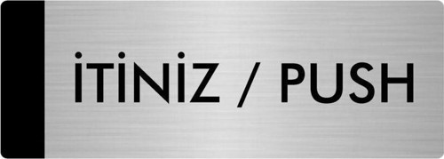 Metal Yönlendirme Levhası, Departman Kapı Isimliği İtiniz / Push 5X20 Cm Gümüş Renk