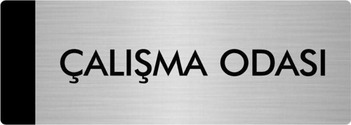 Metal Yönlendirme Levhası, Departman Kapı Isimliği Çalışma Odası 10X20 Cm Gümüş Renk