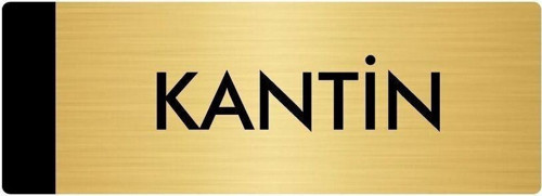 Metal Yönlendirme Levhası, Departman Kapı Isimliği Kantin 5X20 Cm Altın Renk