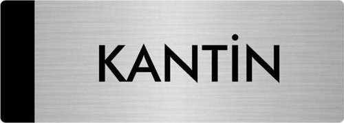 Metal Yönlendirme Levhası, Departman Kapı Isimliği Kantin 5X20 Cm Gümüş Renk