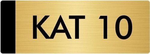 Metal Yönlendirme Levhası, Departman Kapı Isimliği Kat 10 5X20 Cm Altın Renk