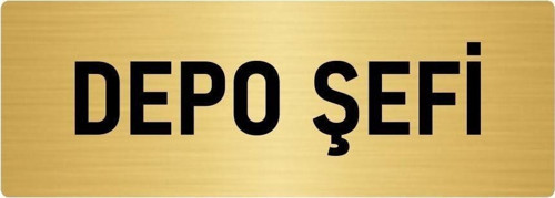 Metal Yönlendirme Levhası, Departman Kapı Isimliği Depo Şefi 5X20 Cm Altın Renk