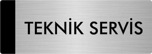 Metal Yönlendirme Levhası, Departman Kapı Isimliği Teknik Servis 10X20 Cm Gümüş Renk