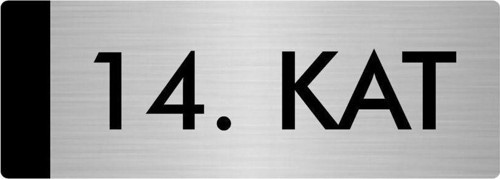 Metal Yönlendirme Levhası, Departman Kapı Isimliği 14. Kat 7X20 Cm Gümüş Renk