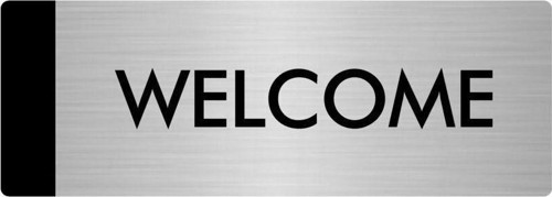 Metal Yönlendirme Levhası, Departman Kapı Isimliği Welcome 5X20 Cm Gümüş Renk