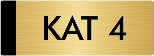 Metal Yönlendirme Levhası, Departman Kapı Isimliği Kat 4 7X20 Cm Altın Renk