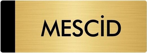Metal Yönlendirme Levhası, Departman Kapı Isimliği Mescid 7X20 Cm Altın Renk