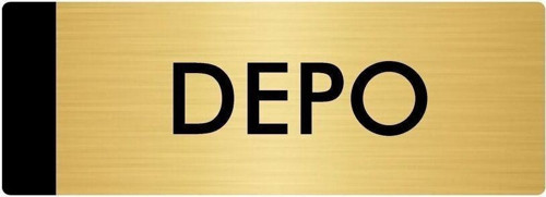 Metal Yönlendirme Levhası, Departman Kapı Isimliği Depo 7X20 Cm Altın Renk