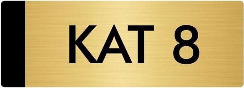 Metal Yönlendirme Levhası, Departman Kapı Isimliği Kat 8 7X20 Cm Altın Renk